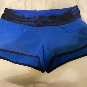 Blue lululemon speed shorts